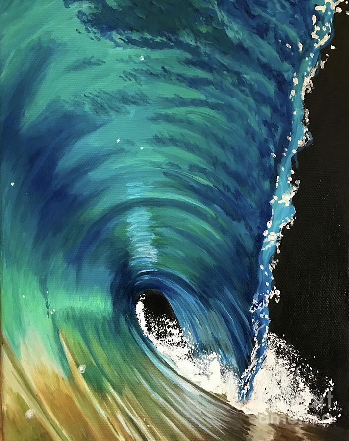 Original Wave on Canvas Painting by Kilaarts By Kimberly