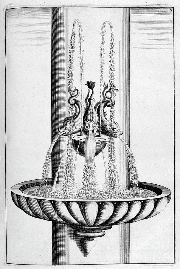Ornamental Fountain Design, 1664 #8 Drawing by Print Collector