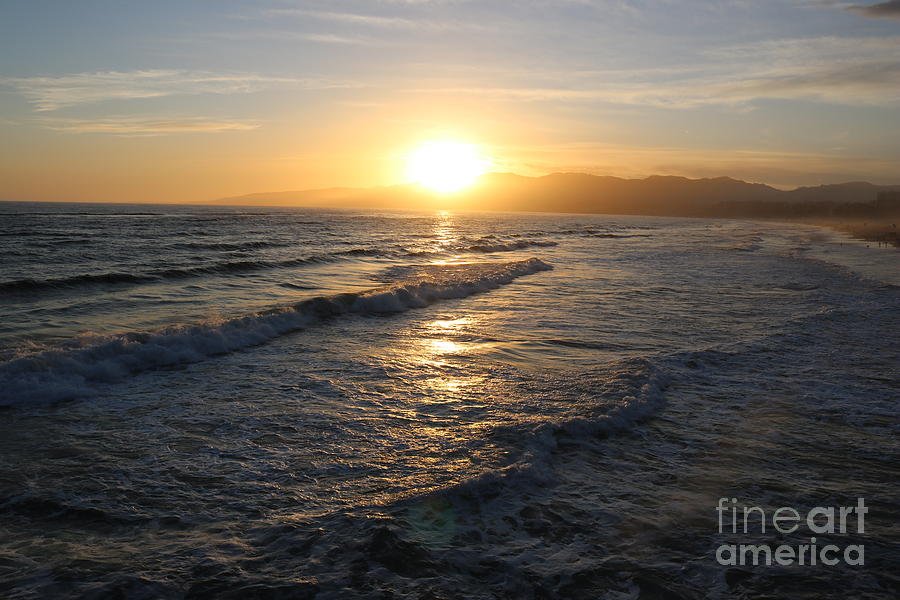 Pacific Sunset , Santa Monica, California #8 Photograph by John Shiron