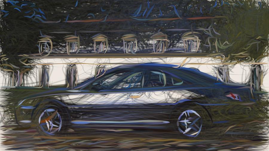 Peugeot 406 Coupe Draw #8 Digital Art by CarsToon Concept