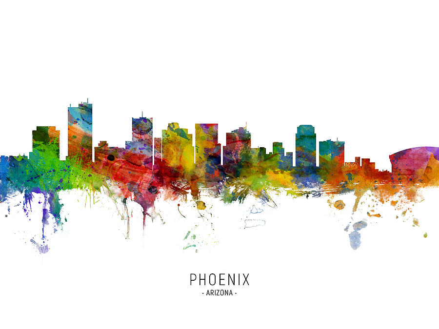 Phoenix Arizona Skyline #8 Digital Art by Michael Tompsett