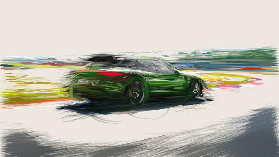 Porsche Panamera GTS Drawing #9 Digital Art by CarsToon Concept