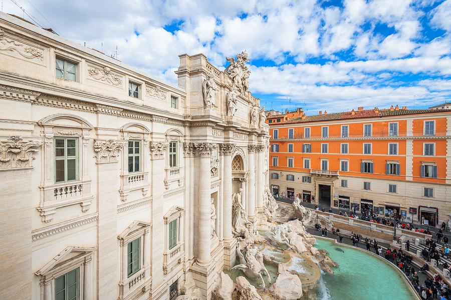 Architecture Photograph - Rome, Italy Overlooking Trevi Fountain #8 by Sean Pavone