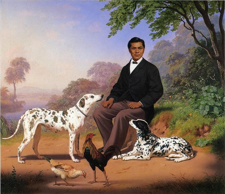 Sacramento Indian with Dog #8 Painting by Charles Christian
