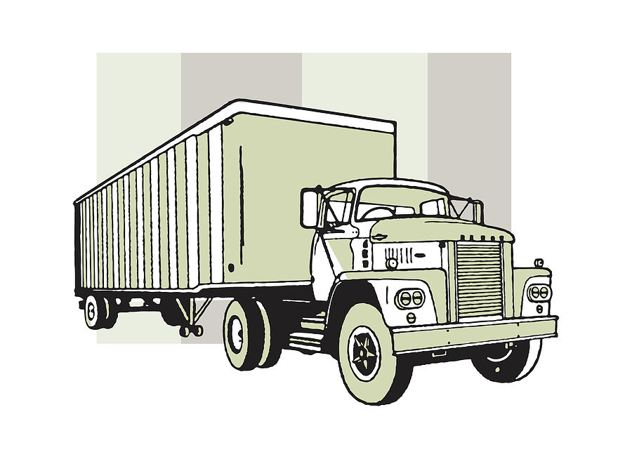 Transportation Drawing - Semi Truck #8 by CSA Images