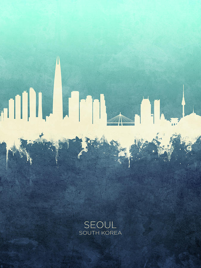 Seoul Skyline South Korea #8 Digital Art by Michael Tompsett