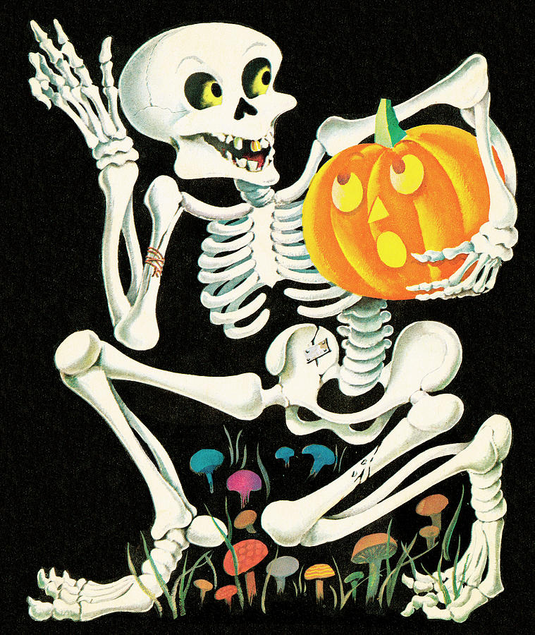 Halloween Drawing - Skeleton #8 by CSA Images