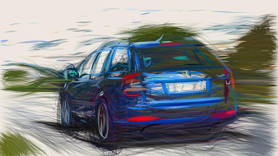 Skoda Octavia RS Combi Draw #8 Digital Art by CarsToon Concept