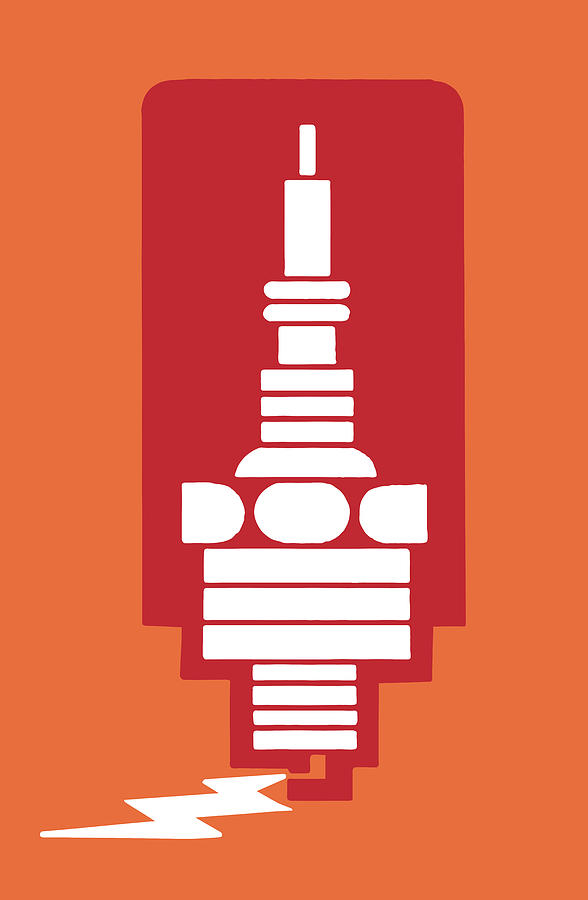 Transportation Drawing - Spark Plug #8 by CSA Images