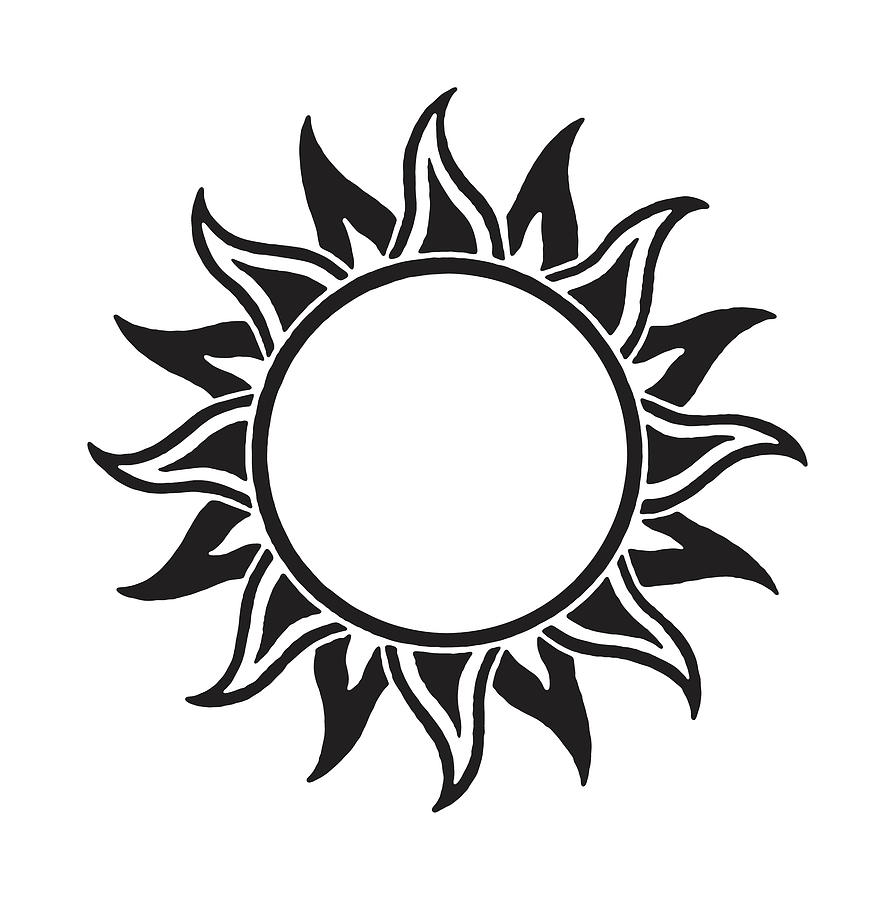 Step 4. How to Draw a Sun | Sun drawing, Egyptian drawings, Sun outline