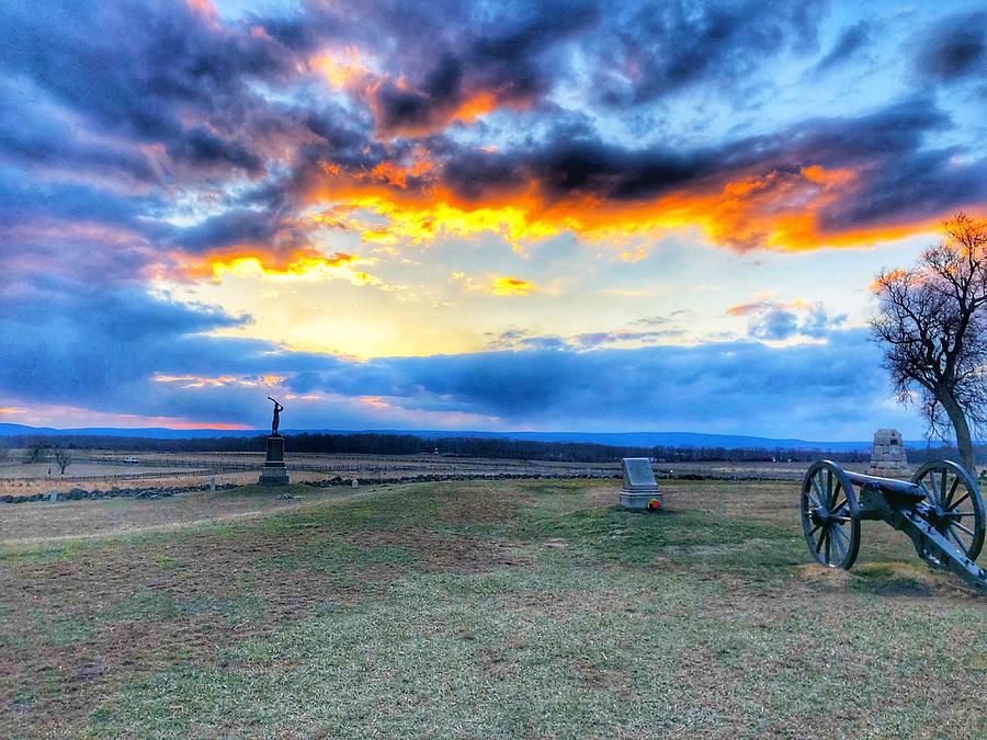 Sunset at Gettysburg Photograph by William E Rogers - Fine Art America