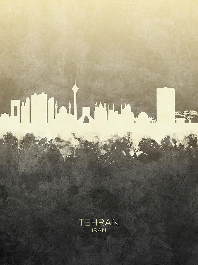 Tehran Iran Skyline #8 Digital Art by Michael Tompsett