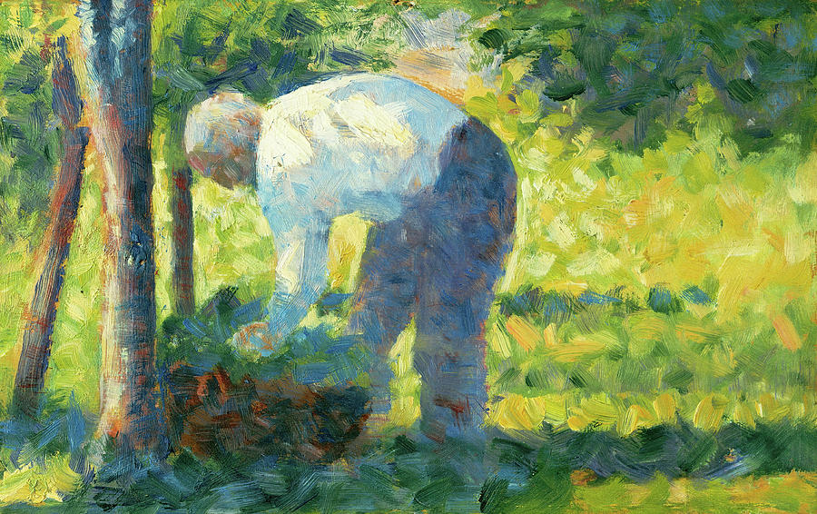 Basket Painting - The Gardener. #8 by Georges Seurat