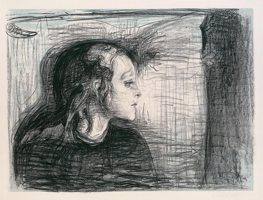 Edvard Munch Painting - The Sick Child by Edvard Munch
