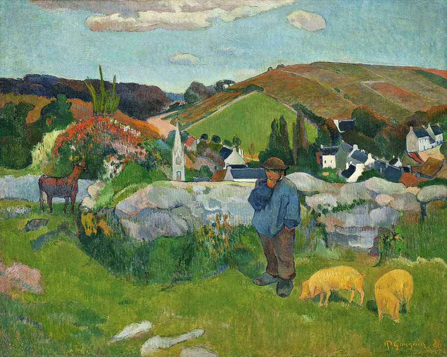 The Swineherd #8 Painting by Paul Gauguin
