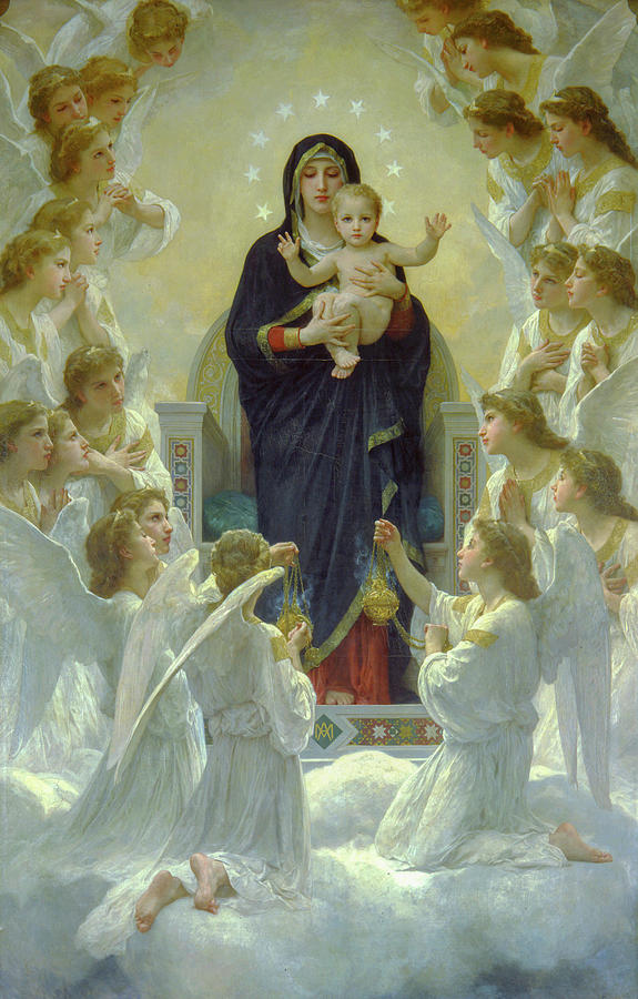The Virgin with angels Painting by William-Adolphe Bouguereau - Fine Art  America