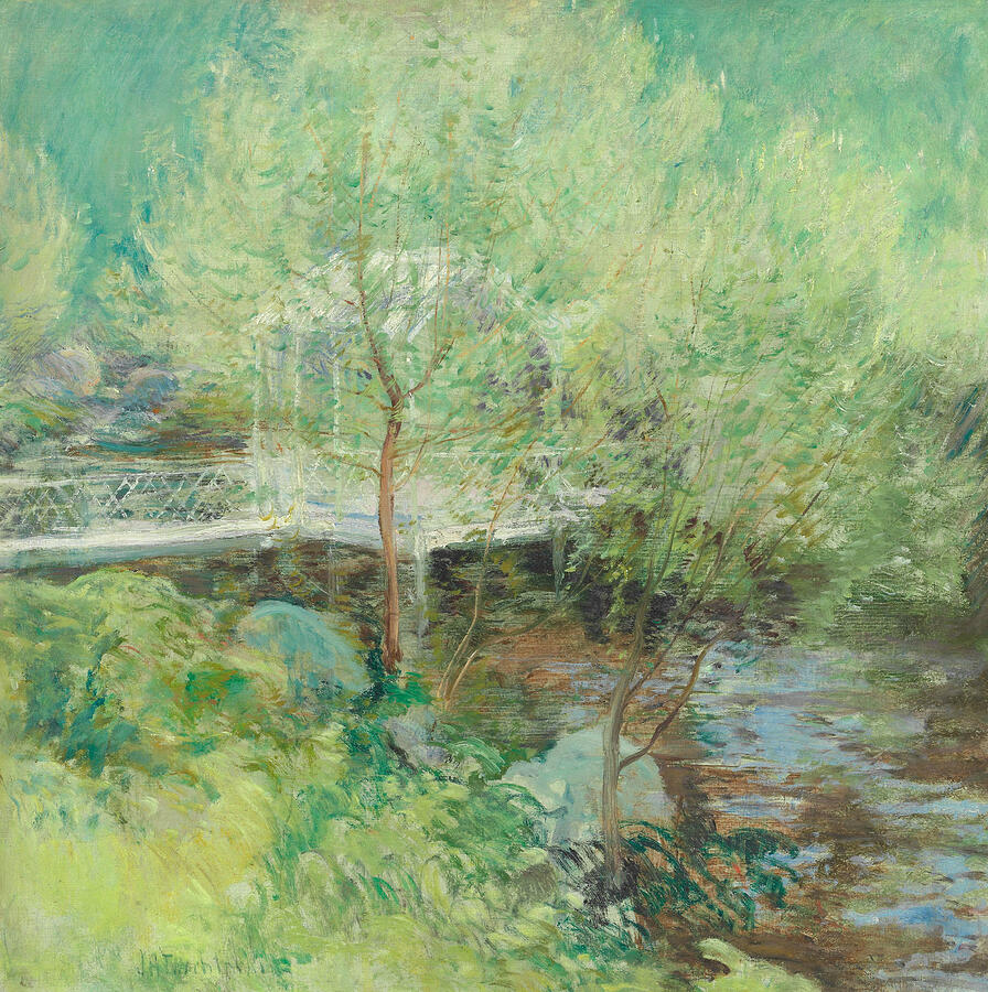 The White Bridge, from 1895-1902 Painting by John Henry Twachtman