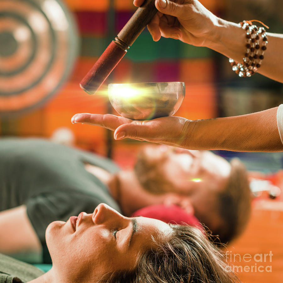 Music Photograph - Tibetan Singing Bowl Therapy #8 by Microgen Images/science Photo Library
