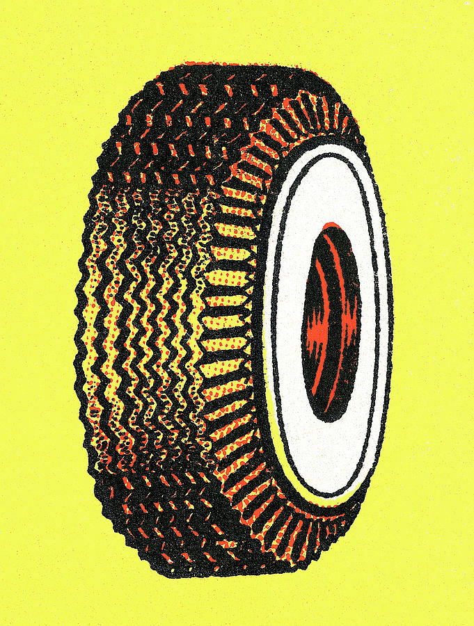 Transportation Drawing - Tire #8 by CSA Images