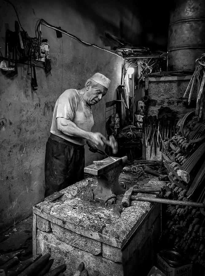 Man Photograph - Traditional Blacksmith #8 by Bashar Alsofey