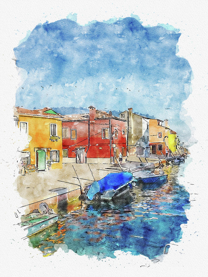 Venice #watercolor #sketch #venice #italy #8 Digital Art by TintoDesigns