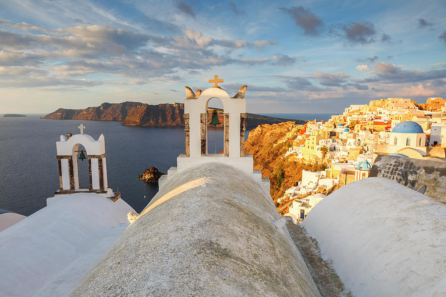 Greek Photograph - View Of Oia Village On Santorini Island In Greece. #8 by Cavan Images