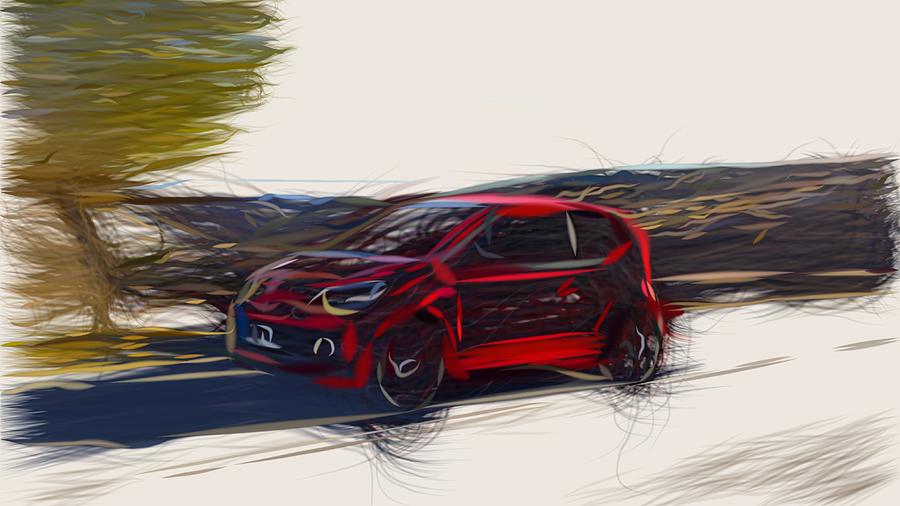 Volkswagen Up GTI Drawing #9 Digital Art by CarsToon Concept