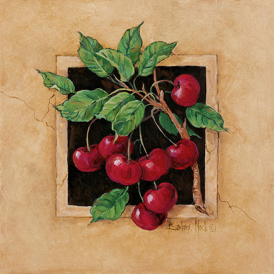 Fruit Painting - 8072 Cherry Square by Barbara Mock