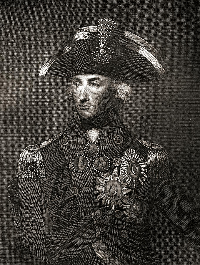 Horatio Nelson. British naval commander. Drawing by Ken Welsh