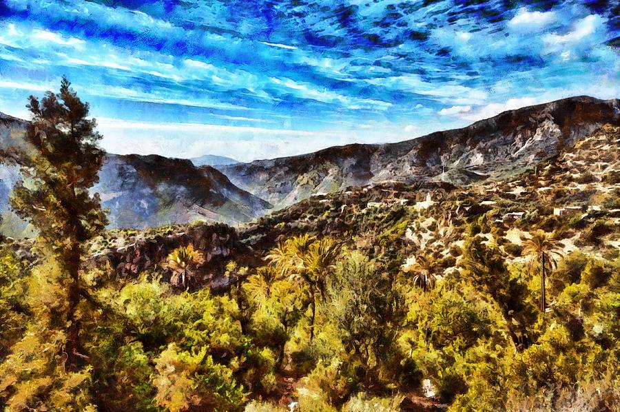 A beautiful landscape in the mountains of Morocco near Agadir #9 Digital Art by Gina Koch