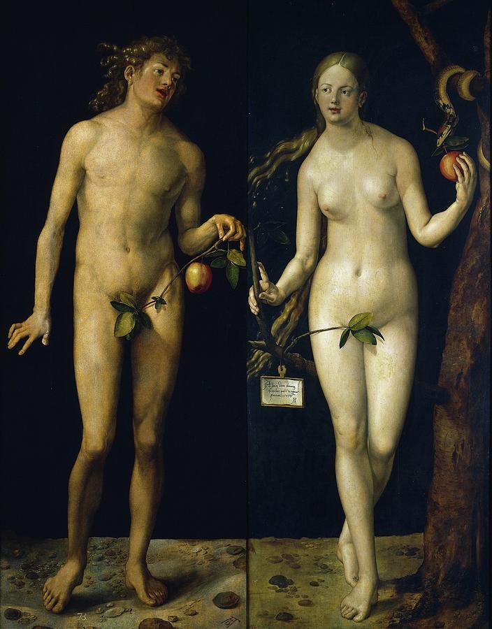 Nude Painting - Adam And Eve by Albrecht Durer