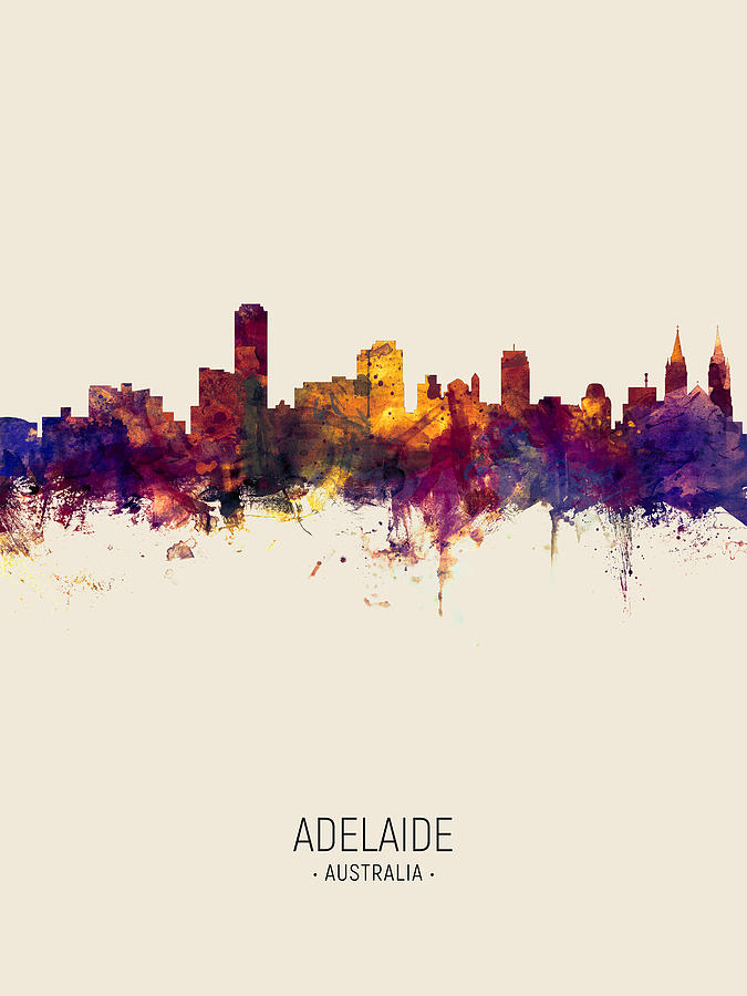 Adelaide Australia Skyline #9 Digital Art by Michael Tompsett