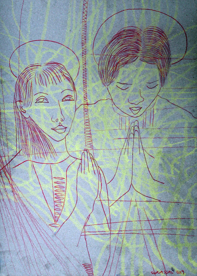 Annunciation #9 Painting by Gloria Ssali