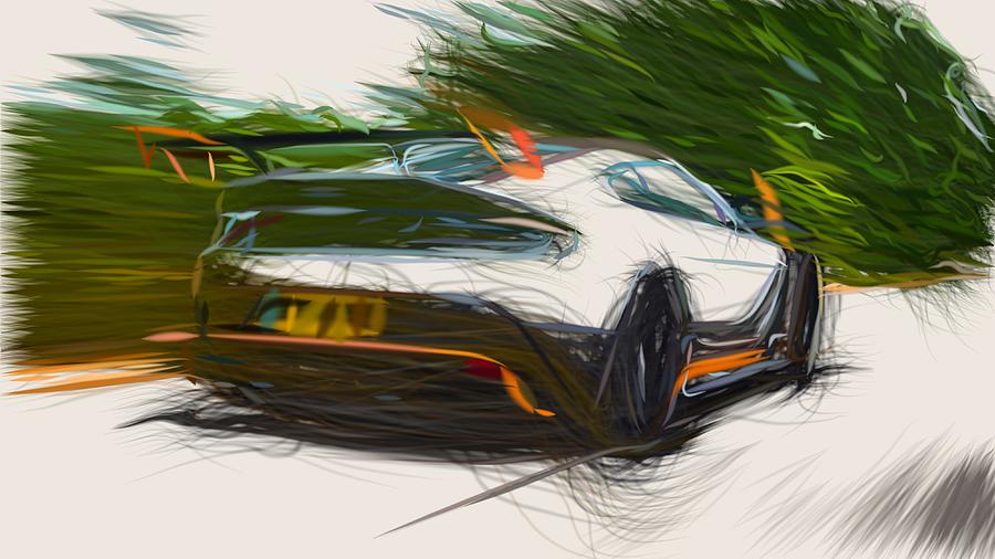 Aston Martin Vantage GT12 Drawing #10 Digital Art by CarsToon Concept