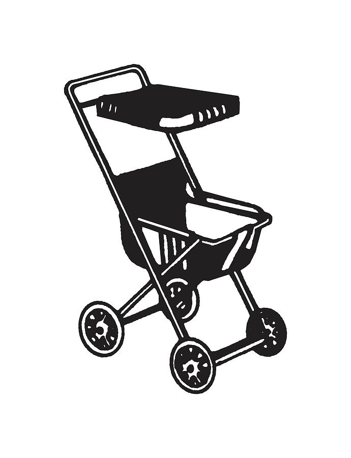 pram clipart black and white