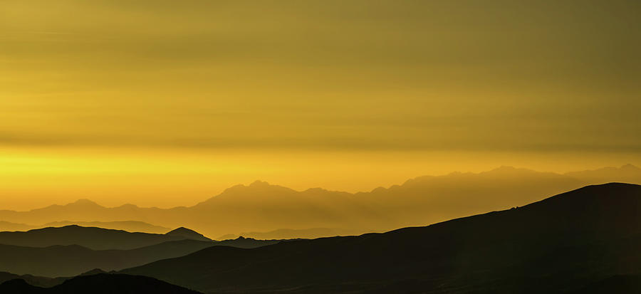 Beautiful Sunrise Over Mountain Layers Over Death Valley Nationa #9 Photograph by Alex Grichenko