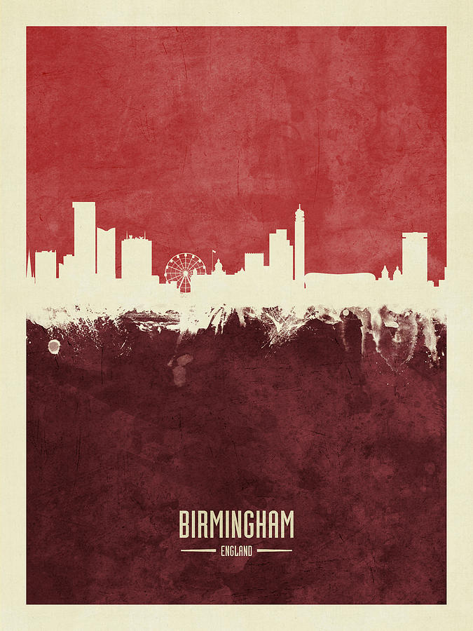 Birmingham England Skyline #9 Digital Art by Michael Tompsett