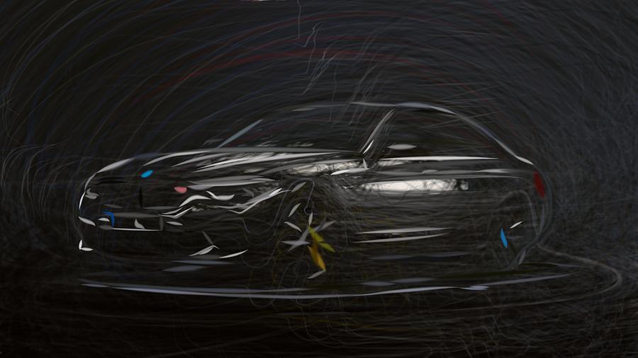BMW M5 Drawing #10 Digital Art by CarsToon Concept