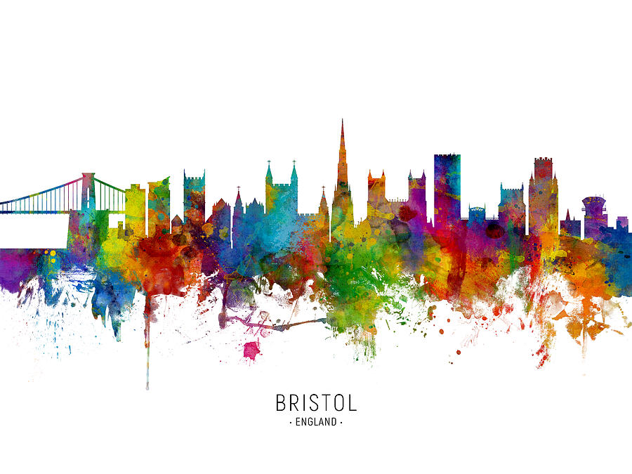Skyline Digital Art - Bristol England Skyline #9 by Michael Tompsett