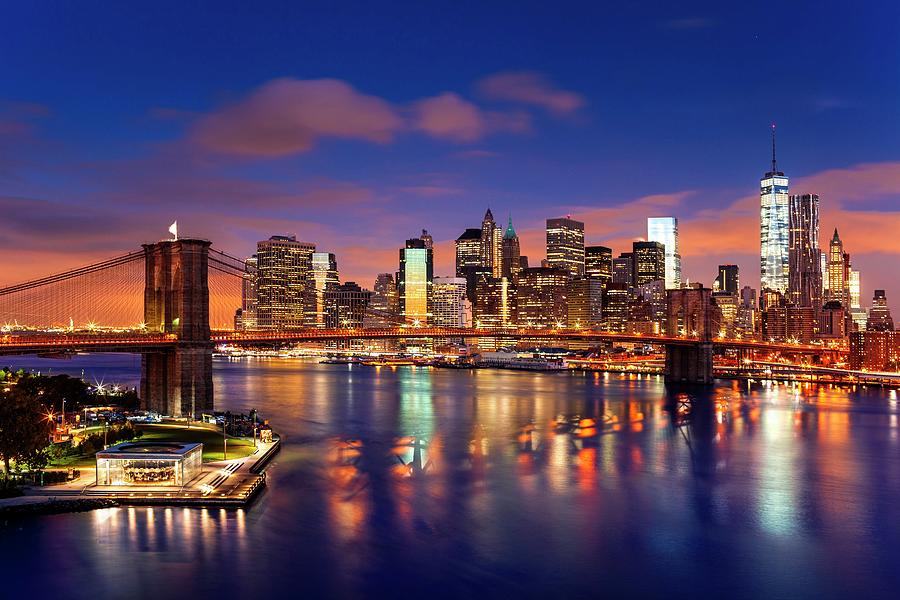 Brooklyn Bridge & Nyc Skyline #9 Digital Art by Antonino Bartuccio - Pixels