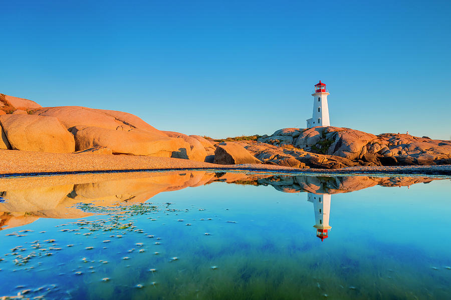 Canada, Nova Scotia, Peggys Cove, Atlantic Ocean, Lighthouse Route, Lighthouse #9 Digital Art by Pietro Canali