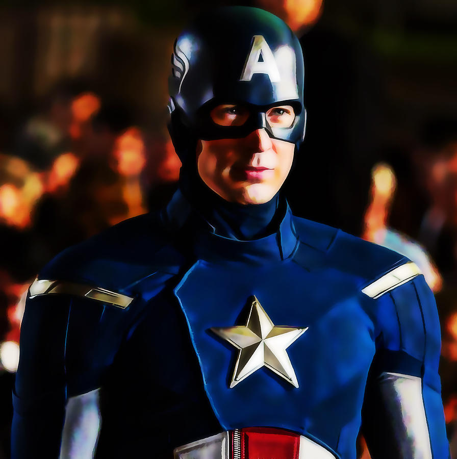 Captain America #10 Mixed Media by Marvin Blaine