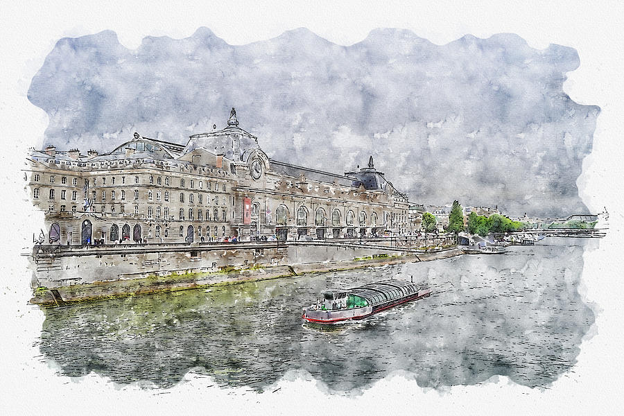 City #watercolor #sketch #city #architecture #9 Digital Art by TintoDesigns