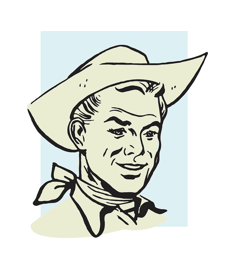 Vintage Drawing - Cowboy #9 by CSA Images