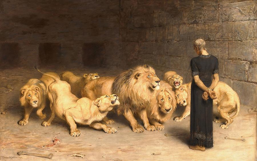 Daniel In The Lions Den #2 Painting by Briton Riviere