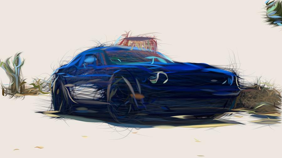 Dodge Challenger SRT Hellcat Drawing #10 Digital Art by CarsToon Concept