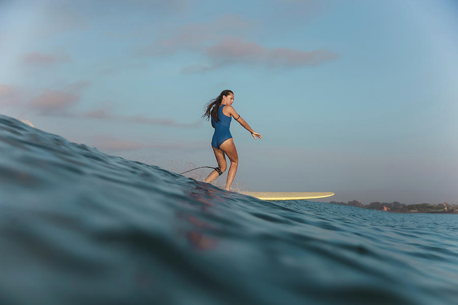 Female Surfer On A Wave Photograph by Cavan Images - Fine Art America