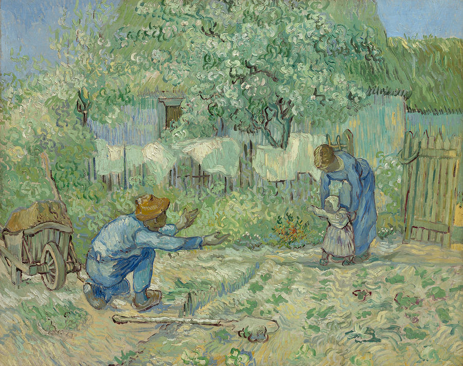 First Steps, after Millet #10 Painting by Vincent van Gogh
