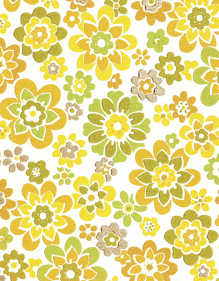 Vintage Drawing - Flower pattern #9 by CSA Images