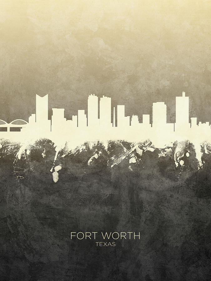 Fort Worth Texas Skyline #9 Digital Art by Michael Tompsett